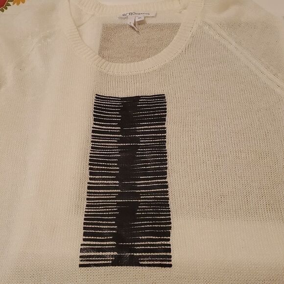 BCBGENERATION ivory semi sheer oversized sweater size Med/Large - Picture 11 of 11